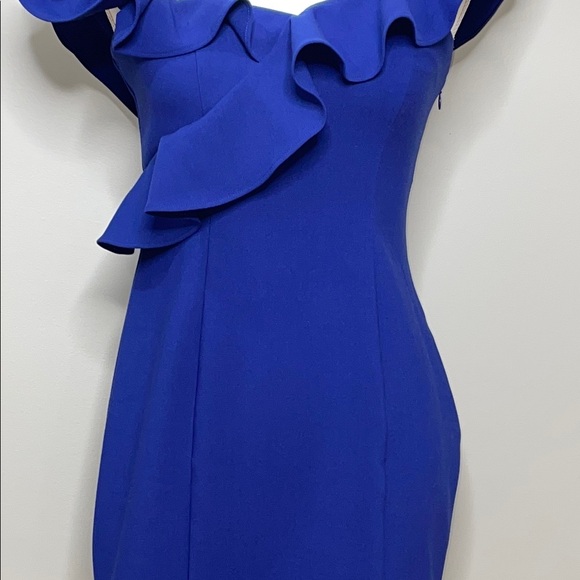 Likely Elegant Blue Off-Shoulder Dress Size 8 - Picture 3 of 10